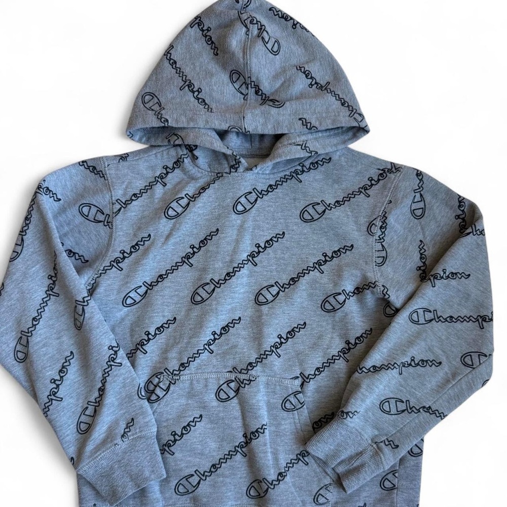 Unisex Boys Classic Gray Champion 
Pullover Hoodie Sweater Size Medium